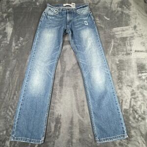 LEVI Strauss 514 SLIM STRAIGHT MEN'S JEANS SIZE 29X32 RED TAB Distressed Patch